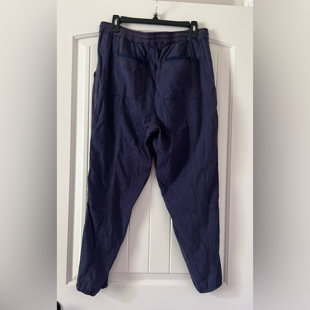 Anthropologie Medium Dylan Speckled Jogger Pant Navy Blue Orange High Rise Women - Picture 3 of 7